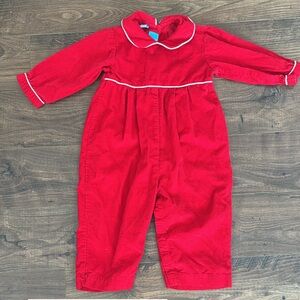 Red Kids One Piece with White Trim